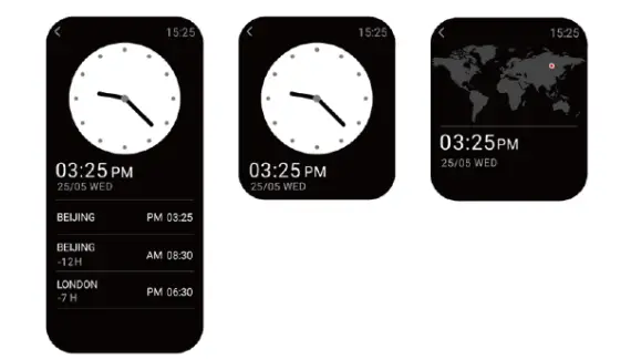 ReReMorningLight RERE ASW2 Smart Watch - world clock