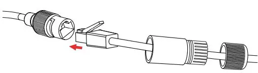 D-Link DCS-8635LH 2K QHD Pan & Zoom Outdoor Wi-Fi Camera Installation Guide - Insert the Ethernet connector into the Ethernet plug securely