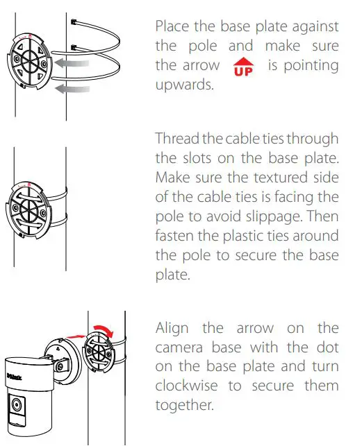D-Link DCS-8635LH 2K QHD Pan & Zoom Outdoor Wi-Fi Camera Installation Guide - Pole Mounting