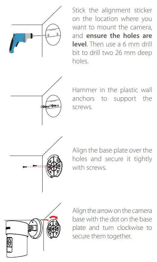 D-Link DCS-8635LH 2K QHD Pan & Zoom Outdoor Wi-Fi Camera Installation Guide - Wall Ceiling Mounting