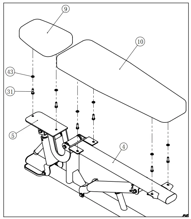 SPIRIT COMMERCIAL ST800FI Flat or Incline Bench - STEP TWO