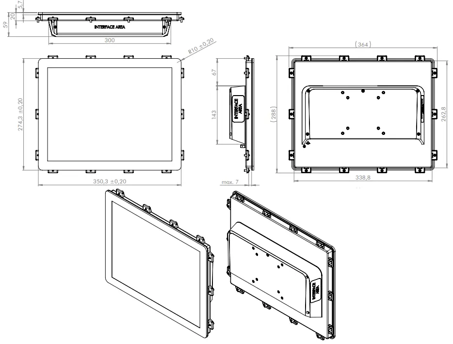 Christ PA10010882 Touch Industrial Open Frame 15 -