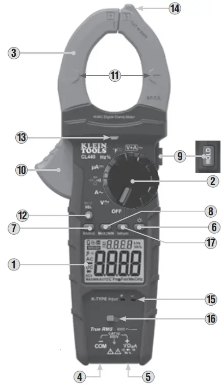 KLEIN TOOLS CL440 HVAC Clamp Meter -FEATURE DETAILS