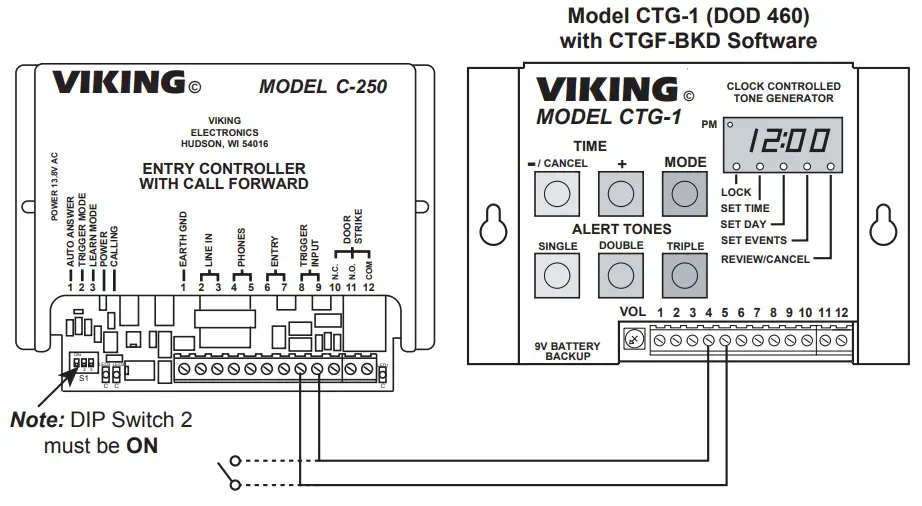 VIKING Entry Phone Controller with Call Forwarding - Hours of the Day