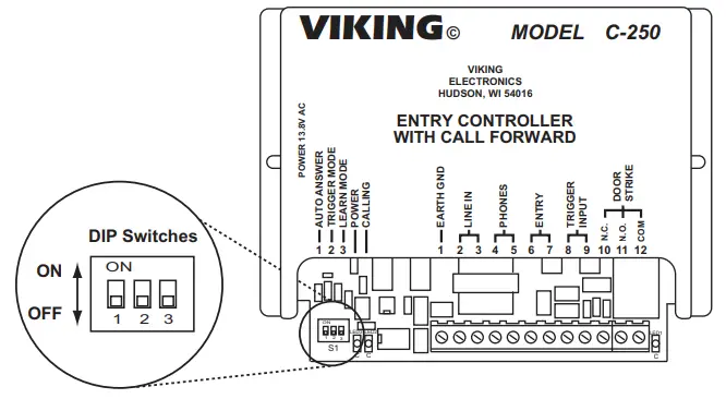 VIKING Entry Phone Controller with Call Forwarding - Programming