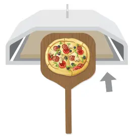 GREEN MOUNTAIN GRILL GMG-4026 Wood-Fired - Inserting The Pizza