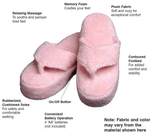 Homedics MF-1 Massaging Pedicure Flip Flops with Memory Foam Instruction - Memory Foam