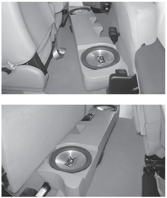 MTX Audio F250X00BK20A-TN Ford F-350 Super Cab Vehicle Specific Subwoofer Enclosure Owner's - - Place the driver side