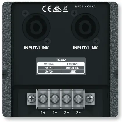 Turbosound TCX102-WH 2-Way 10-Inch Loudspeaker- Connectivity