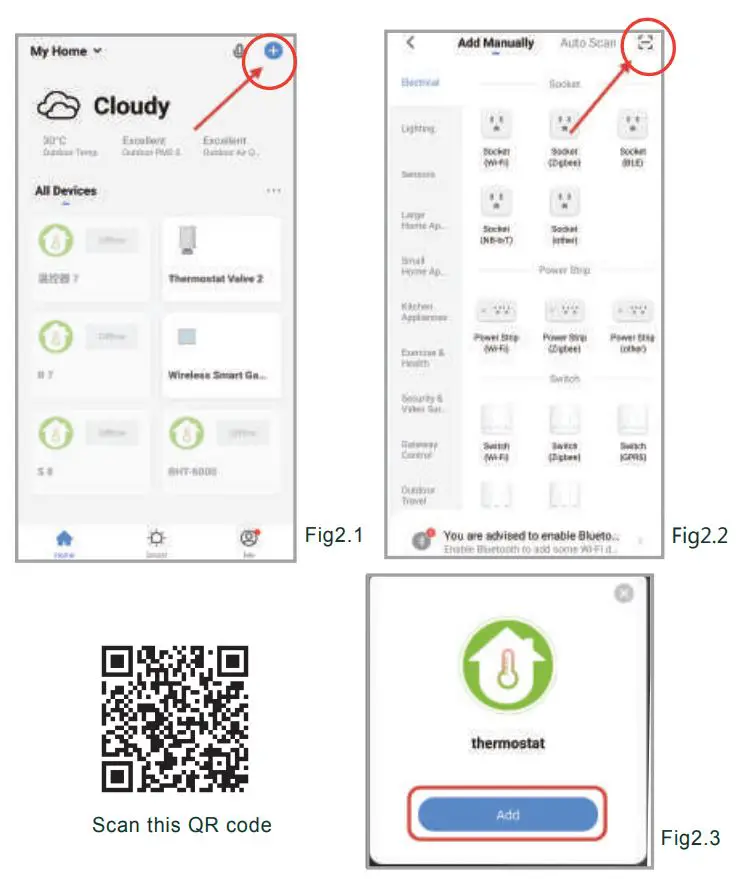 tuya BHT-005 Wifi Heating Thermostat User Manual - Fig 2,1.2.3