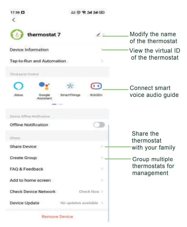 tuya BHT-005 Wifi Heating Thermostat User Manual - More Settings