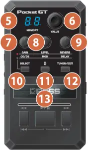 BOSS pocket GT Master Aux In Center Cancel Usb Charge function 2