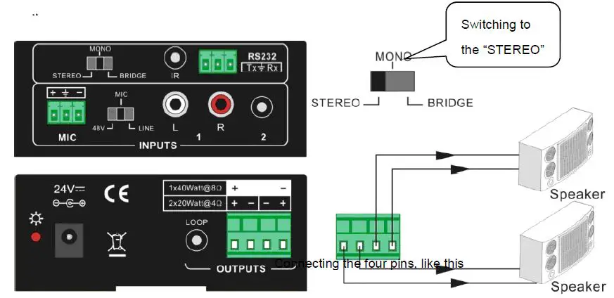 KanexPro AP2DBL Mini Audio Amplifier with Mic Mixer-1