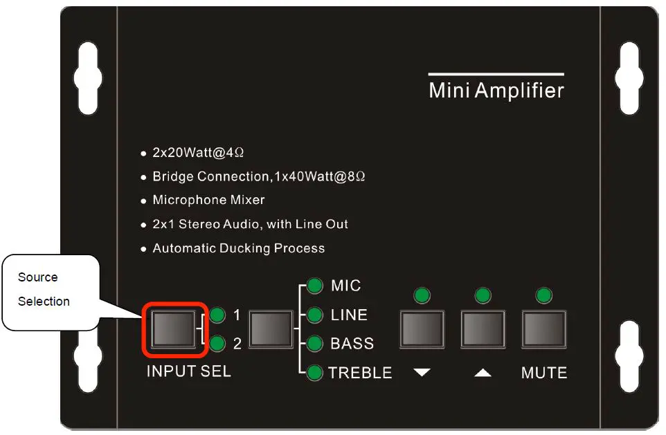 KanexPro AP2DBL Mini Audio Amplifier with Mic Mixer-5