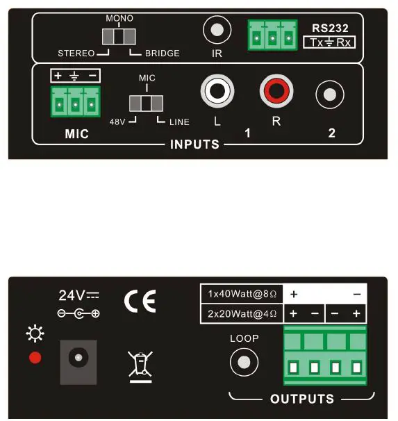 KanexPro AP2DBL Mini Audio Amplifier with Mic Mixer-9