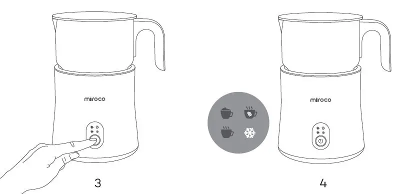 miroco MI-MF005 Milk Frother 4 in 1 Automatic Stainless Steel Milk Steamer fig-10