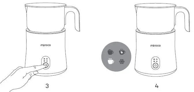 miroco MI-MF005 Milk Frother 4 in 1 Automatic Stainless Steel Milk Steamer fig-4