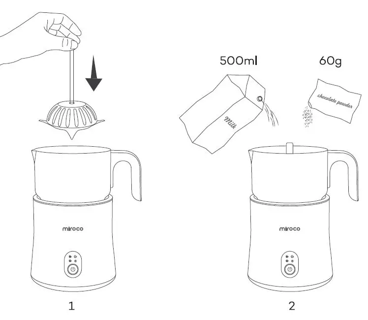 miroco MI-MF005 Milk Frother 4 in 1 Automatic Stainless Steel Milk Steamer fig-7