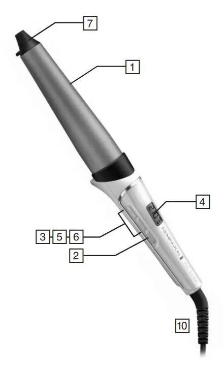 REMINGTON CI91X1 PROluxe 25-38mm Wand Instruction Manual - Product Overview