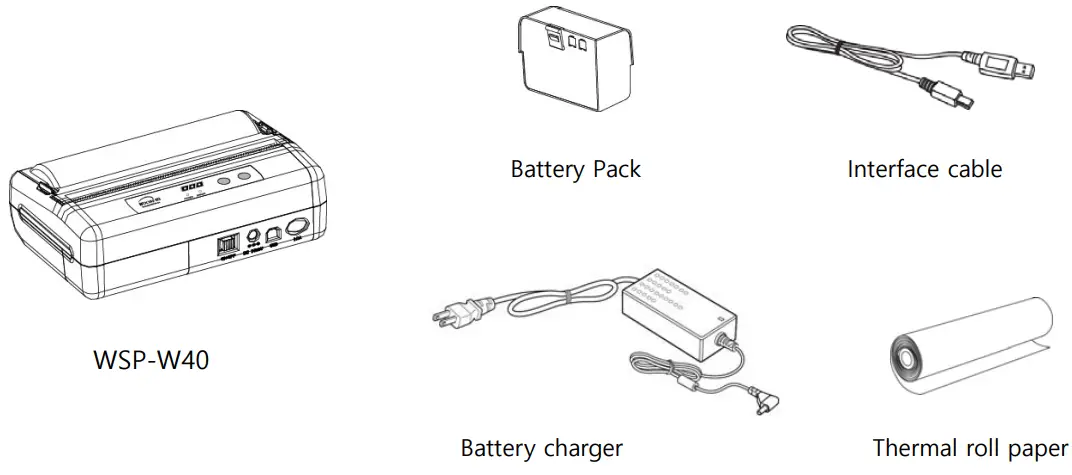 Woosim Systems WSP W40 4 Inch Mobile Printer - Printer and Accessories