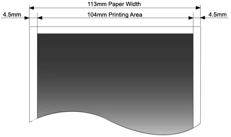 Woosim Systems WSP W40 4 Inch Mobile Printer - Printing position