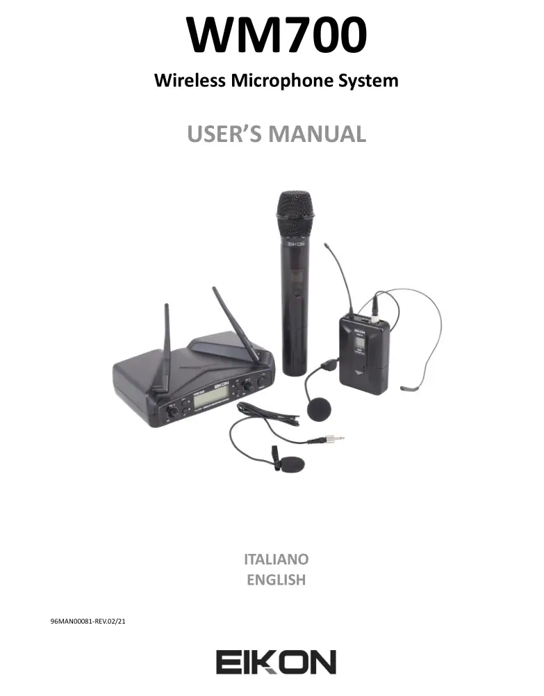 EIKON WM700 Wireless Microphone System User Manual