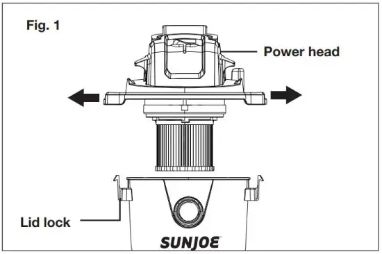 SUNJOE SWD5000 Dry Vacuum - Assembly