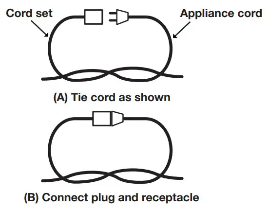 SUNJOE SWD5000 Dry Vacuum - Connect plug and receptacle