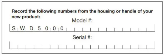 SUNJOE SWD5000 Dry Vacuum - Model and Serial Numbers