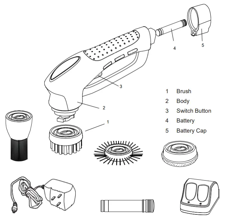 anko FD ESC Rechargeable Cleaning Brush - fig 1