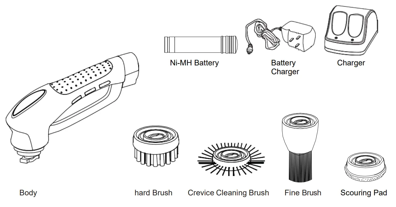 anko FD ESC Rechargeable Cleaning Brush - fig