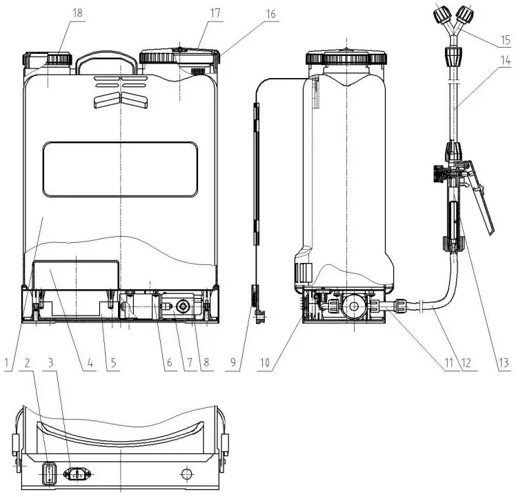 MediDent SUPPLIES 3WBD 16 Knapsack Electric Sprayer -