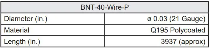 BNT-25X Battery Powered Rebar Tying Gun Instruction Manual - Technical Data
