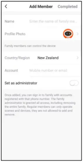 Remove family member from device