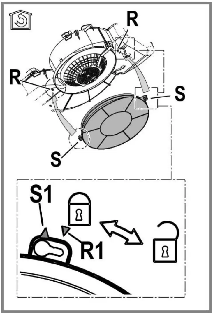 Bauknecht DC5460 wall Hood - grease filter 2
