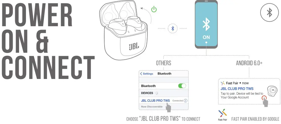 JBL Club Pro Plus TWS Wireless Earbuds - power on & CONNECT