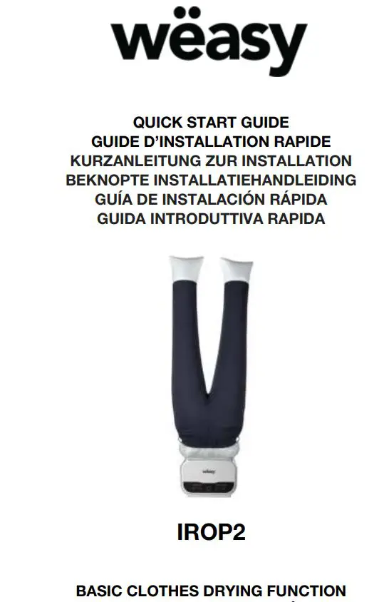 weasy Basic Clothes Drying Function User Guide