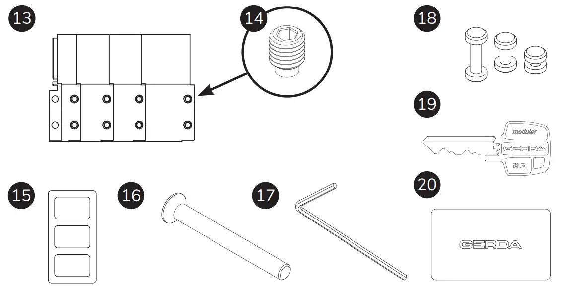 tedee 21100010 Gerda SLR Modular Cylinder - installation accessories and other items