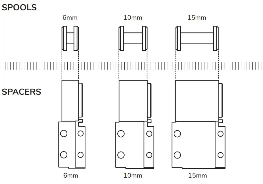 tedee 21100010 Gerda SLR Modular Cylinder - spools and spacers sizes