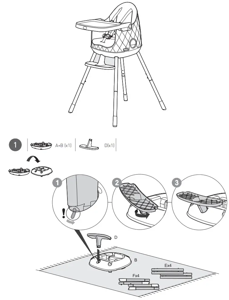 KeTeR MULTI DINE 3 in 1 Easy Pack High Chair - Chair