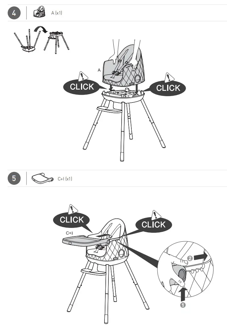 KeTeR MULTI DINE 3 in 1 Easy Pack High Chair - FIG 2