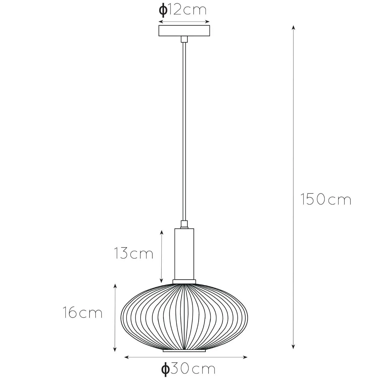 LUCIDE 45386 MALOTO Pendant Light - TECHNICAL DRAWING & DIMENSIONS