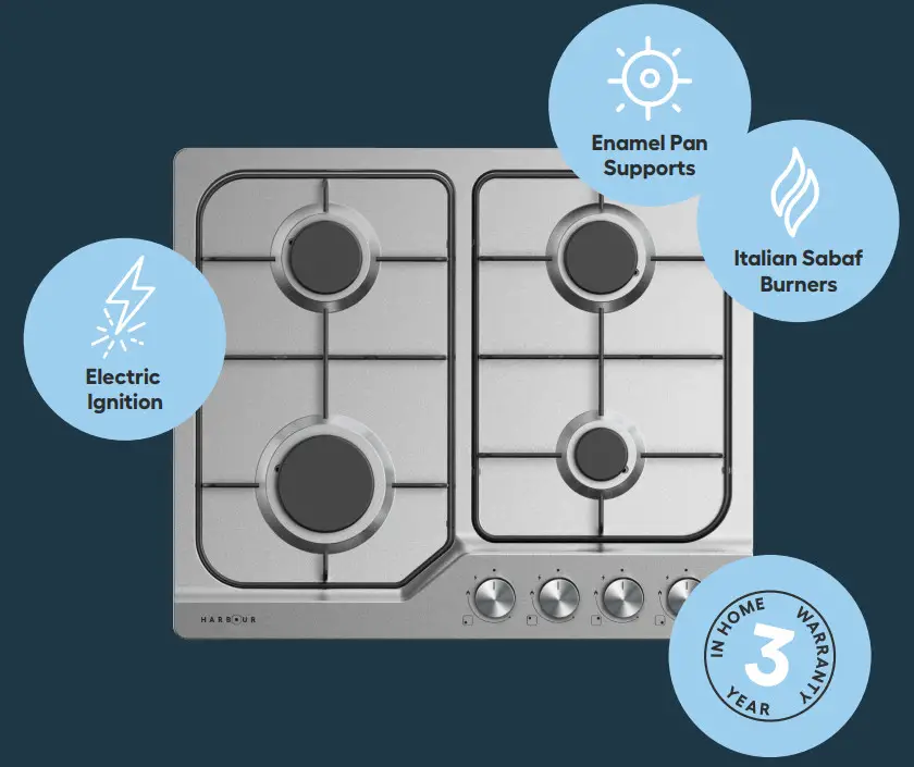 HARBOUR HBRCG604 60cm Gas Cooktop