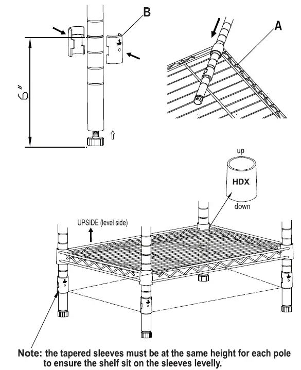 HDX SL-WSUS-110B 4 Shelf Storage Unit fig 5