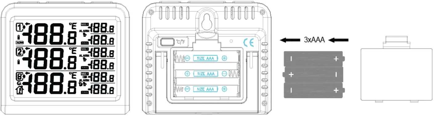 KEEKIT WA28 2-Channel Refrigerator Thermometer 02