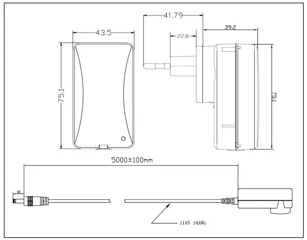 erfal Homematic IP Charger Ease - DIMENSIONEN