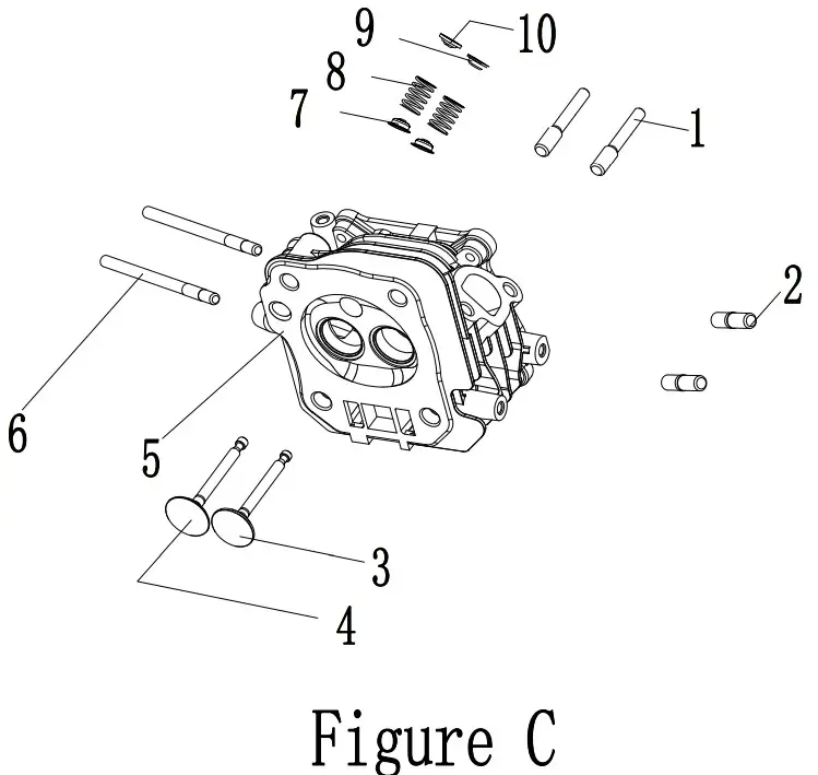 CHAMPION 201001 5500W Wireless Remote Start Inverter Generator -CYLINDER HEAD DIAGRAM