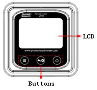 Photonic Universe MT11 Remote Meter - display