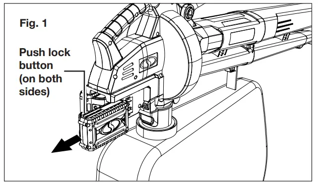 24V-X2-BVM143-CT Cordless Blower Vacuum Mulcher Charging the Battery