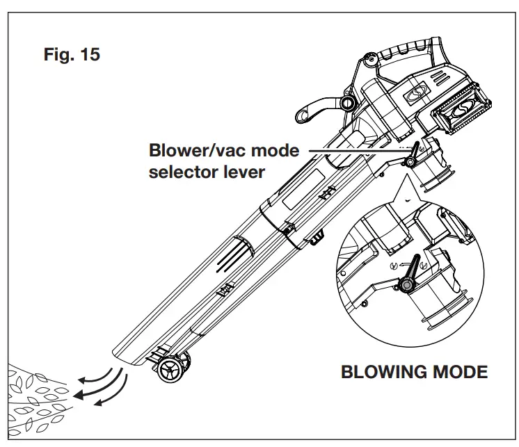 24V-X2-BVM143-CT Cordless Blower Vacuum Mulcher Operation